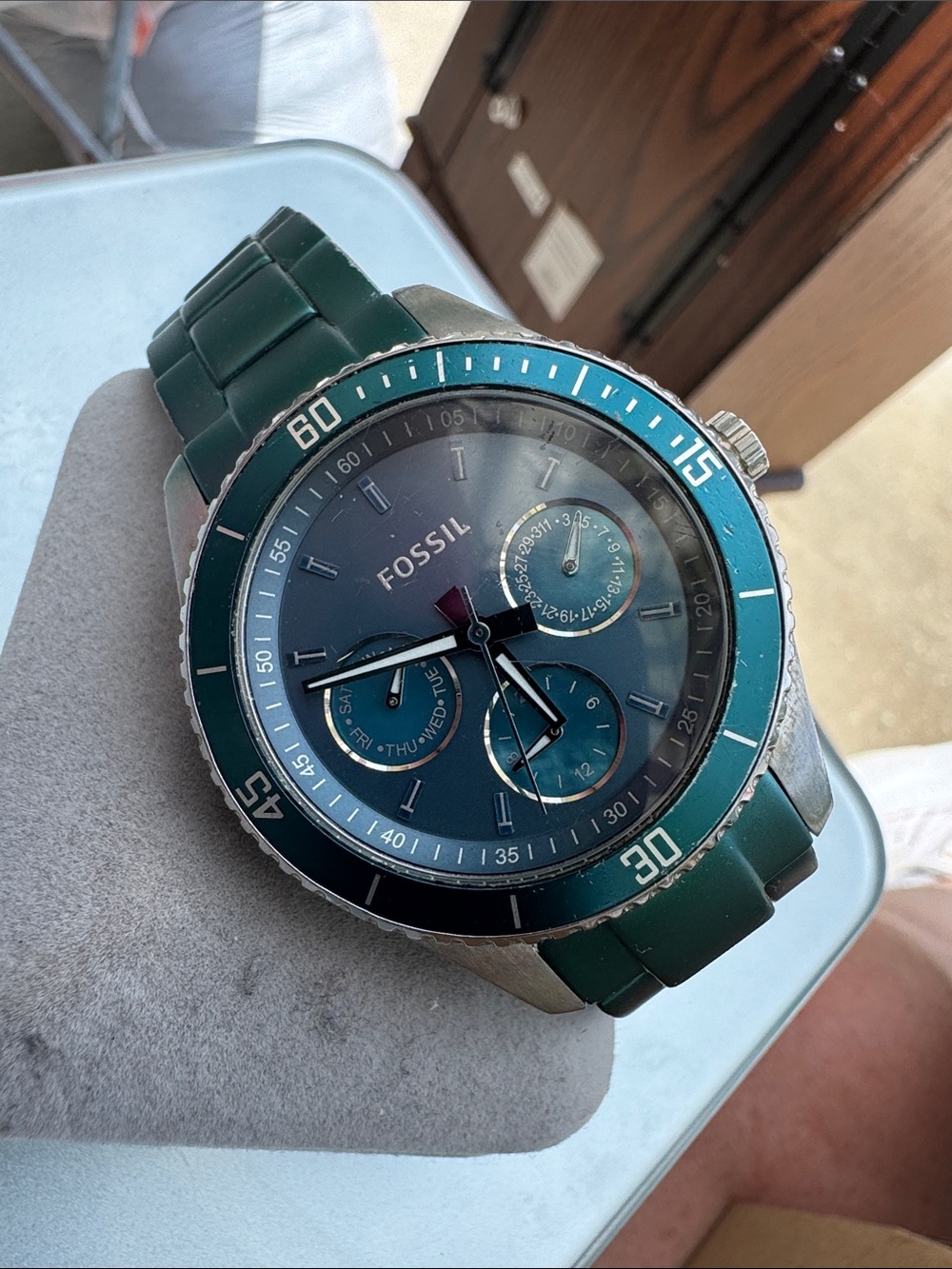 Fossil Men's Dark Green and Teal Sport Dive Watch